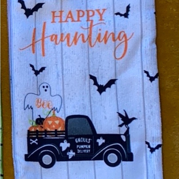 Happy Haunting Halloween Hand Towel - Decor Hand Towel for Kitchen or Bath - Picture 3 of 4